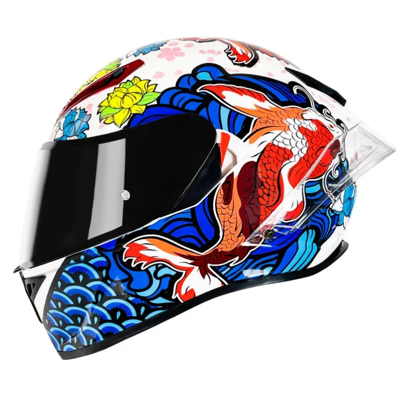 LVCOOL Brand New Vintage Helmets Great Price Motorcycle Electric Vehicle Dual Visor ABS+EPS Full Face Safety Quick Release DOT