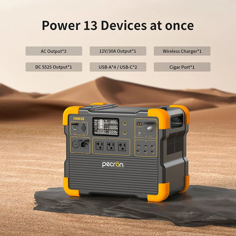 1536Wh 2200W LiFePO4 Battery Portable Power Station MPPT Control Solar Generator Power Bank Emergency for Camping