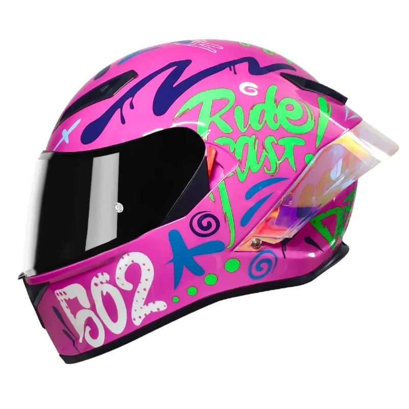 LVCOOL Brand New Vintage Helmets Great Price Motorcycle Electric Vehicle Dual Visor ABS+EPS Full Face Safety Quick Release DOT
