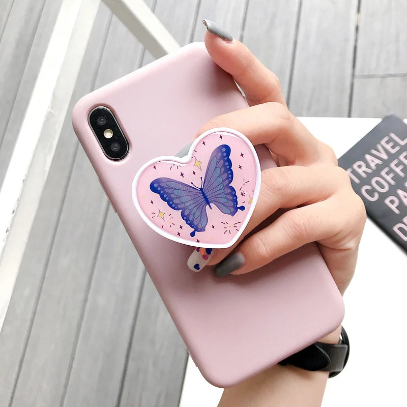 Top Selling Color Heart Shaped Epoxy Phone Holder Phone Ring Grip Love Heart Mobile Phone Socket Custom With Logo