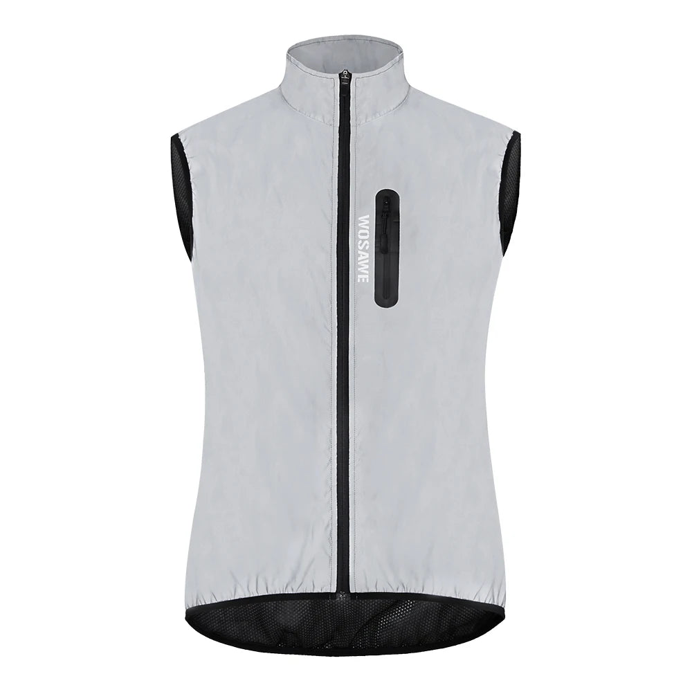 WOSAWE Men High Visibility Jacket Motorcycle Riding Reflective Jacket Windproof Cycling Jacket Windbreaker Vest