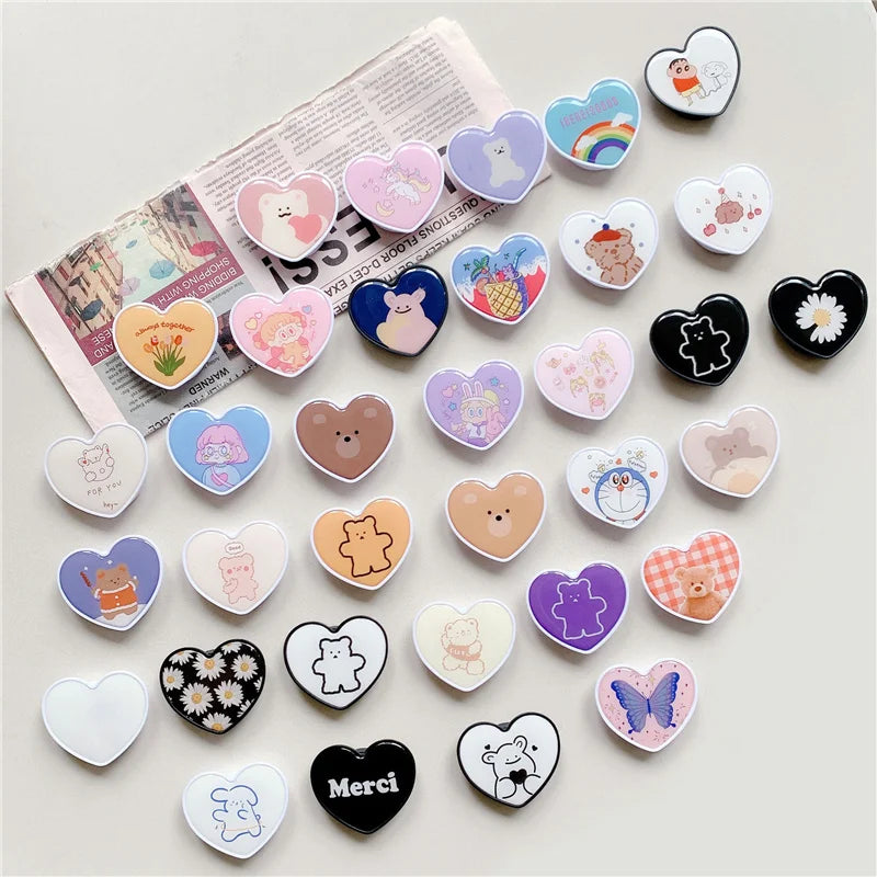 Top Selling Color Heart Shaped Epoxy Phone Holder Phone Ring Grip Love Heart Mobile Phone Socket Custom With Logo