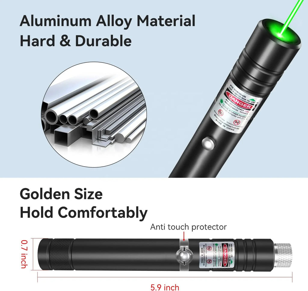 Long Range Green Laser Pointer,3000 Meters High Power Pen Green Lazer Pointer  for Hiking Cat Laser Toy USB Charge Green Light