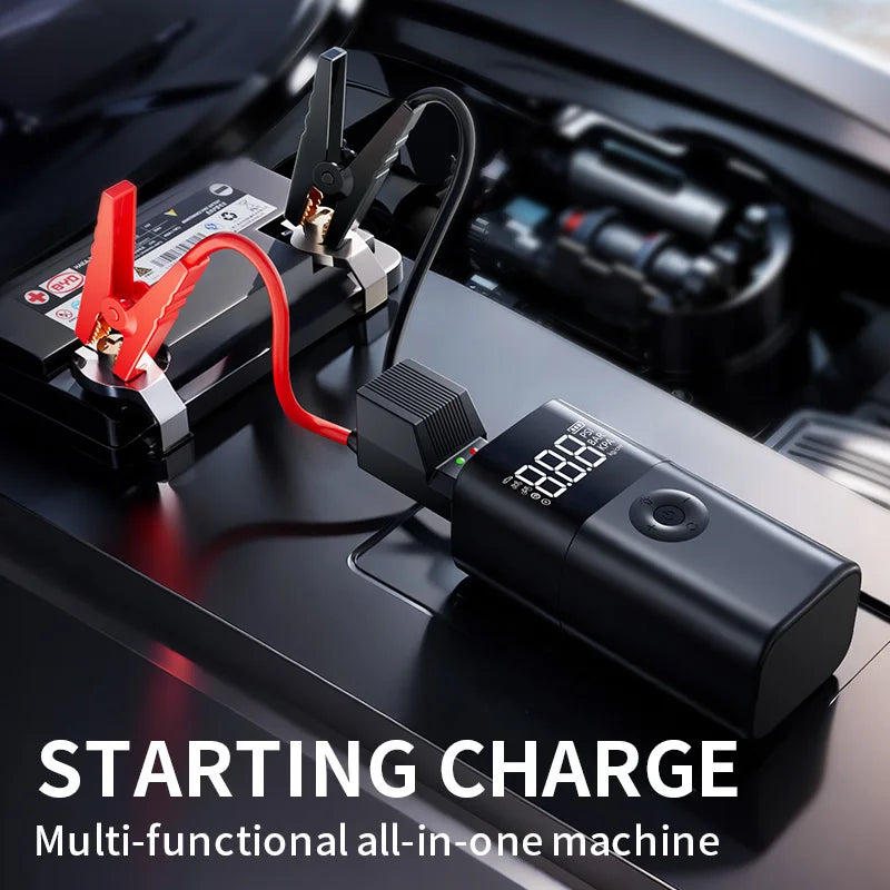 Multifunctional Jump Starter Air Compressor Combo 10000mAh Battery Booster 150PSI Portable Tire Inflator with Power Bank