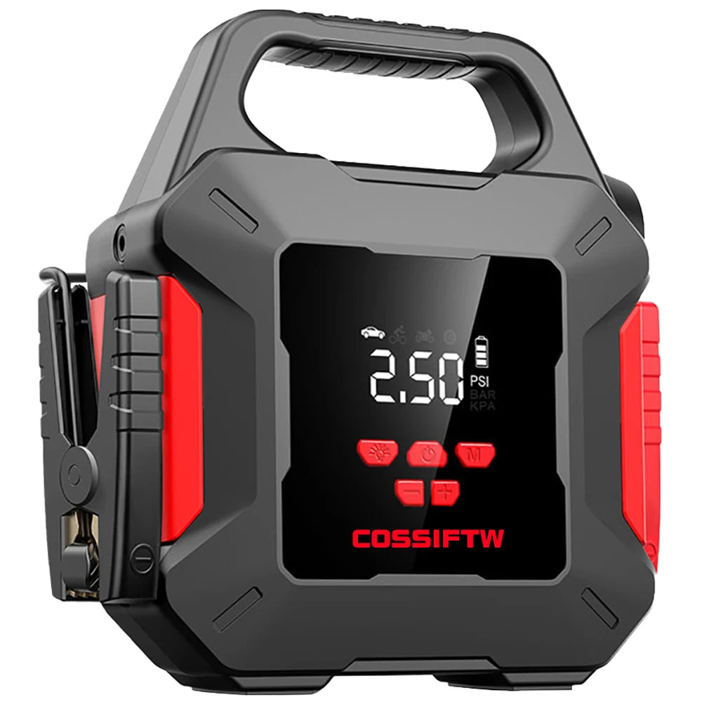 Car Jump Starter with Air Compressor 1800A 39800mAh Car Battery Jumper Starter Portable Jump Box Fast Charger with Jumper Cables