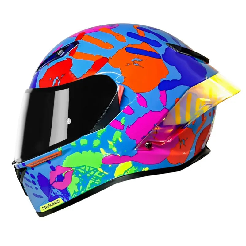LVCOOL Brand New Vintage Helmets Great Price Motorcycle Electric Vehicle Dual Visor ABS+EPS Full Face Safety Quick Release DOT
