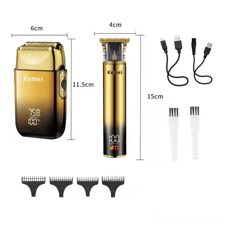 Kemei KM-2131Men's Foil Shaver 2 in 1 Electric Razor Barber Haircut Kit Beard Electric ShaverMachine Hair Trimmers Clipper Set