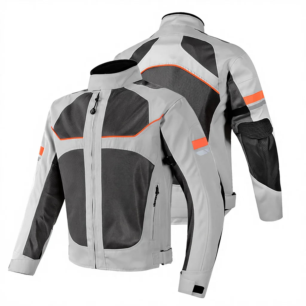 Motorcycle Riding Suit Summer Anti-fall Top Men Women Reflective Mesh Breathable Bike Four Seasons Jacket Racing Polyester