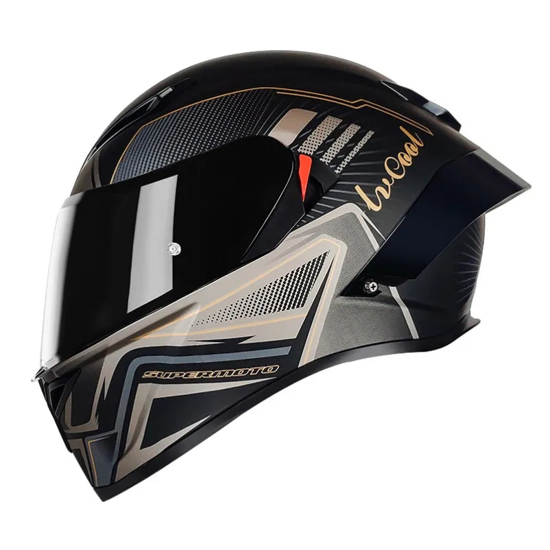 LVCOOL Brand New Vintage Helmets Great Price Motorcycle Electric Vehicle Dual Visor ABS+EPS Full Face Safety Quick Release DOT