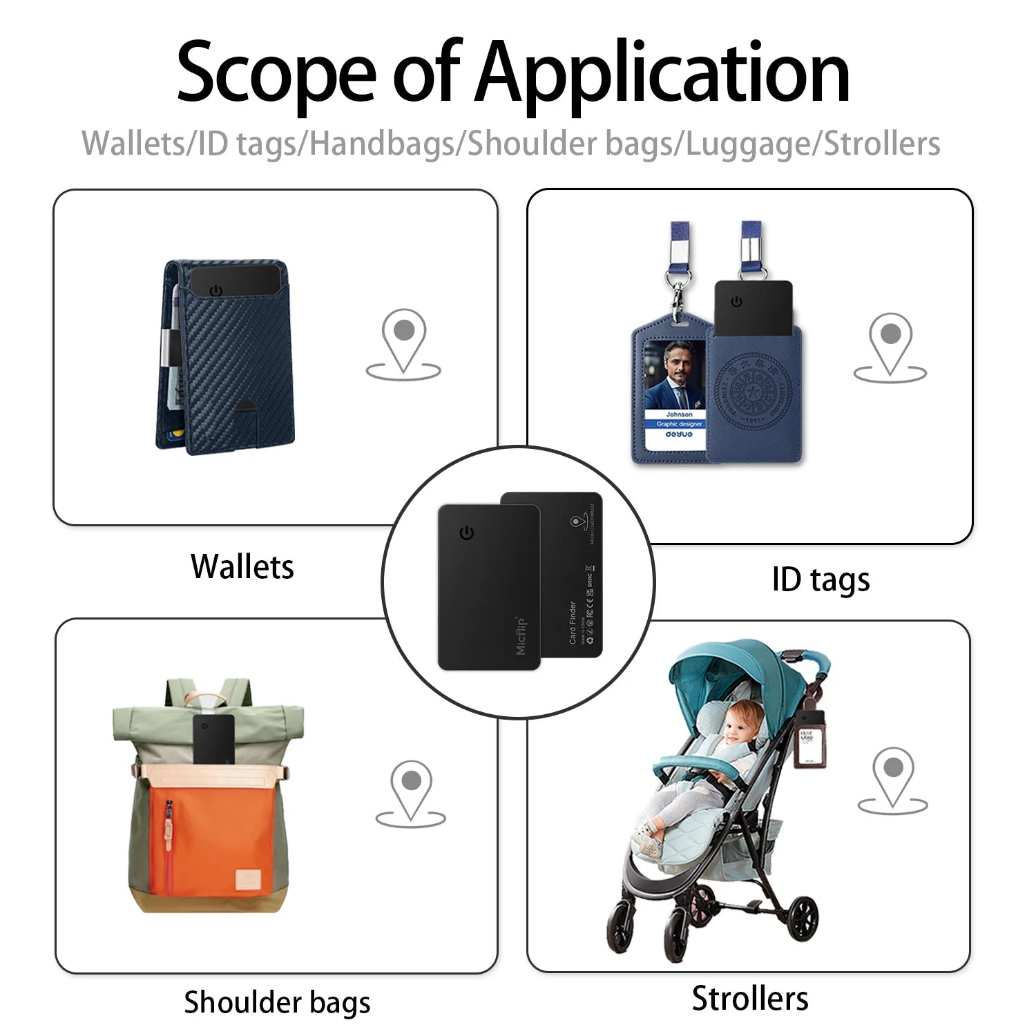 Slim Smart Charge IOS Android Google Wallet Finder Air Tag Find My Device Anti Lost GPS Global Tracker Card Locator for iPhone
