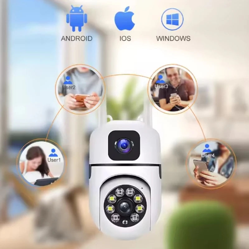 V380 Pro CCTV Motion Tracking Color Night Vision CMOS Built-in Mic Wireless Home Security 2MP Dual Lens WiFi Camera Indoor