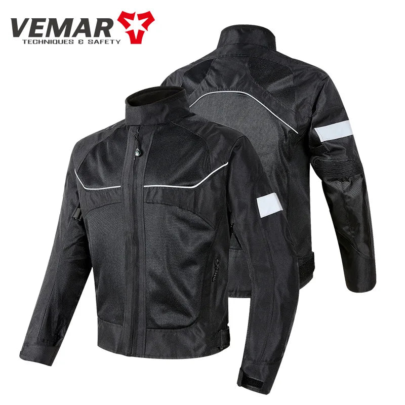 Motorcycle Riding Suit Summer Anti-fall Top Men Women Reflective Mesh Breathable Bike Four Seasons Jacket Racing Polyester