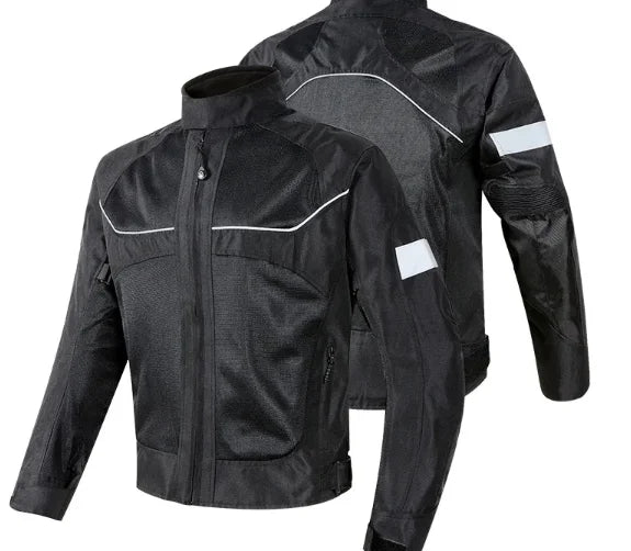 Motorcycle Riding Suit Summer Anti-fall Top Men Women Reflective Mesh Breathable Bike Four Seasons Jacket Racing Polyester