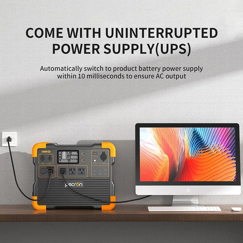 1536Wh 2200W LiFePO4 Battery Portable Power Station MPPT Control Solar Generator Power Bank Emergency for Camping