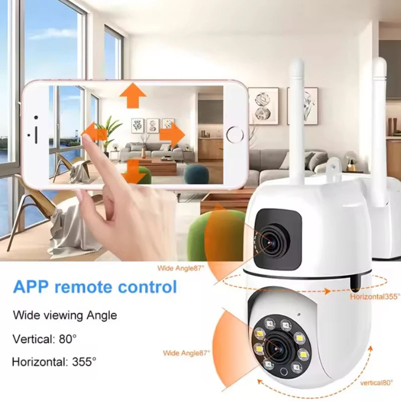 V380 Pro CCTV Motion Tracking Color Night Vision CMOS Built-in Mic Wireless Home Security 2MP Dual Lens WiFi Camera Indoor