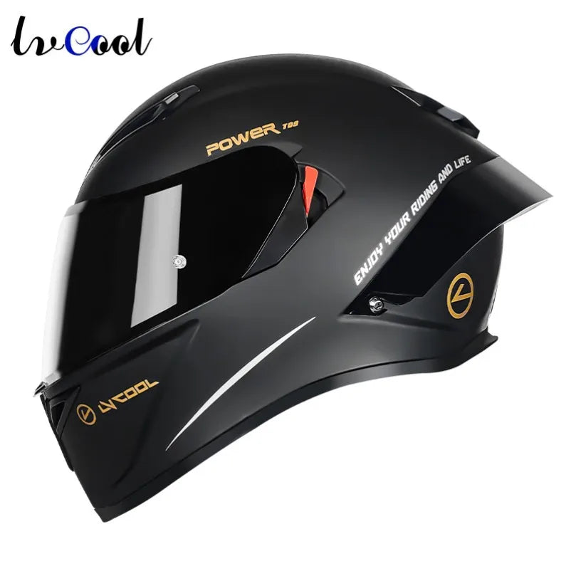 LVCOOL Brand New Vintage Helmets Great Price Motorcycle Electric Vehicle Dual Visor ABS+EPS Full Face Safety Quick Release DOT