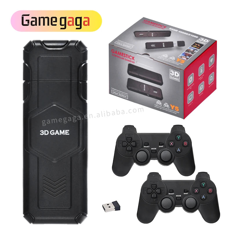 Hot Y5 Game Stick 4K 64GB 45000 Games 3D Large-Scale Retro Gaming TV Game Console Wireless 2.4GHz 40+ Emulators Wireless