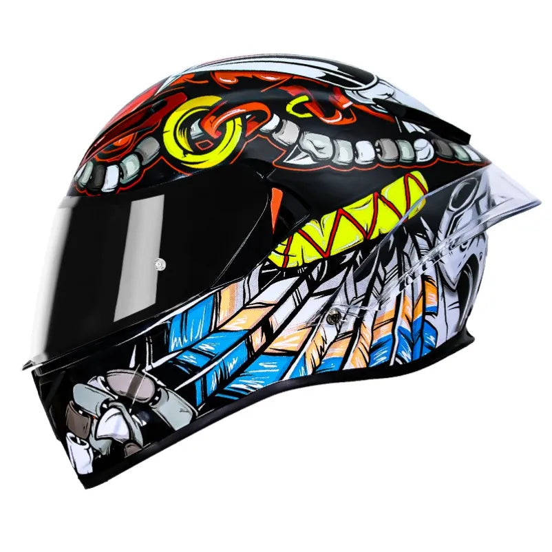 LVCOOL Brand New Vintage Helmets Great Price Motorcycle Electric Vehicle Dual Visor ABS+EPS Full Face Safety Quick Release DOT