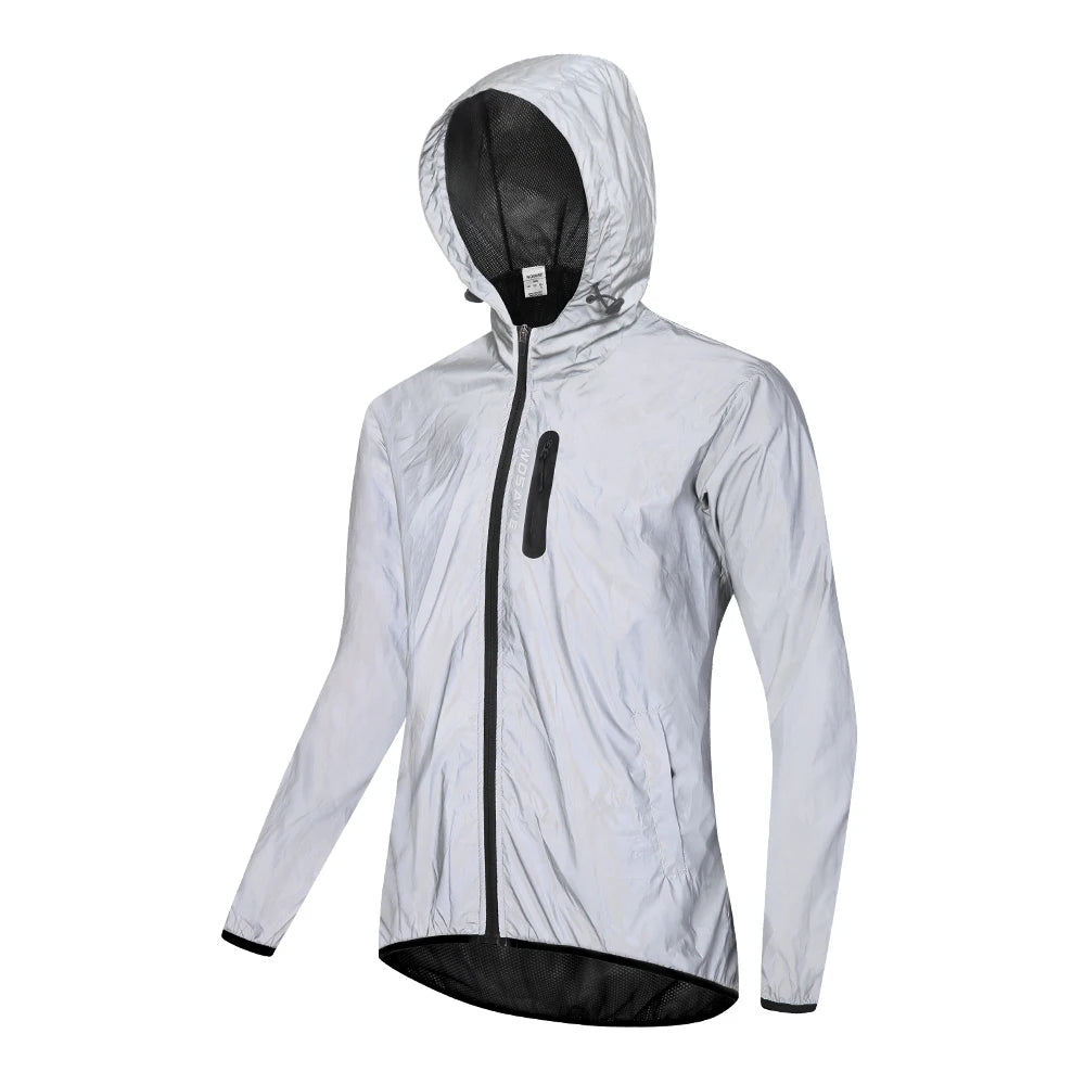 WOSAWE Men High Visibility Jacket Motorcycle Riding Reflective Jacket Windproof Cycling Jacket Windbreaker Vest