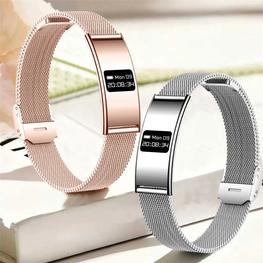 Small Square IPS Display Ultra Thin 25mm Alloy Band Smart Fashion Watch for Men Women 10 ATM Waterproof Heart Rate Sleep
