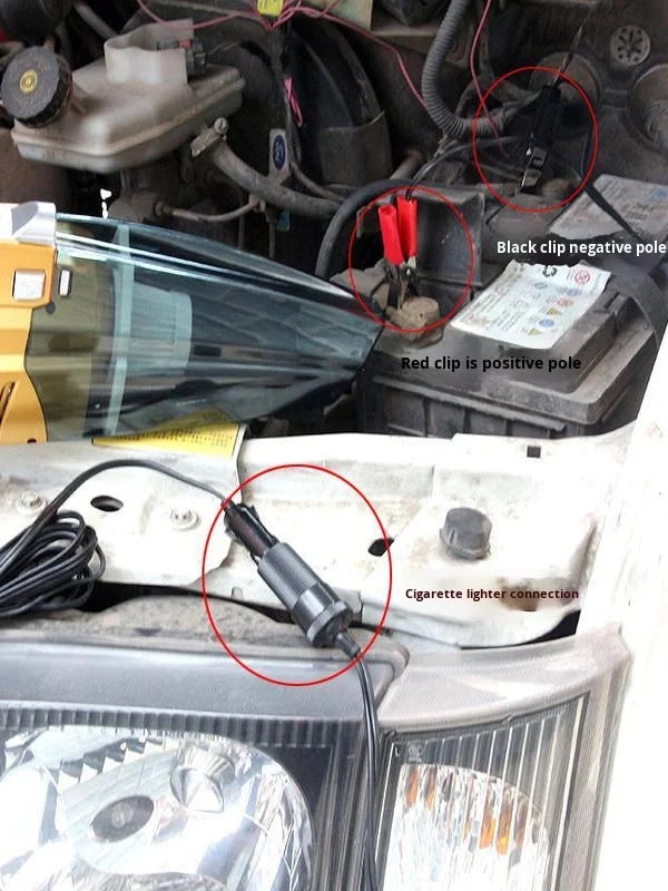 New Car Battery Clamp to Cigarette Lighter Adapter Battery Jumper Cable Car Fan to Battery Clamp Converter