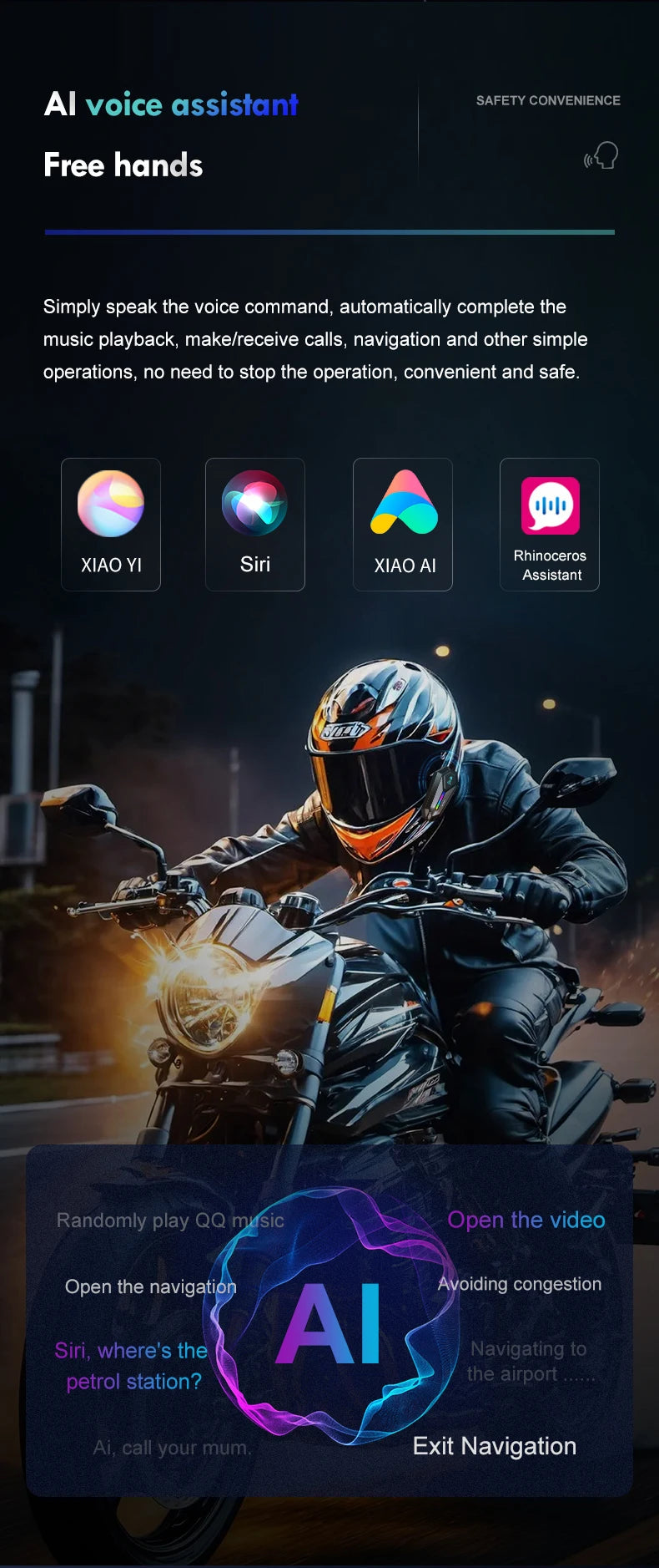 Luvin G8 2 Riders Wireless Intercom Noise Reduction IP66 Waterproof Motorcycle Intercom Headset