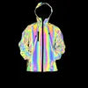 Autumn Winter Large Size European American Men's Reflective Safety Jacket New Colorful Laser Hooded Clothing for Cross-Border