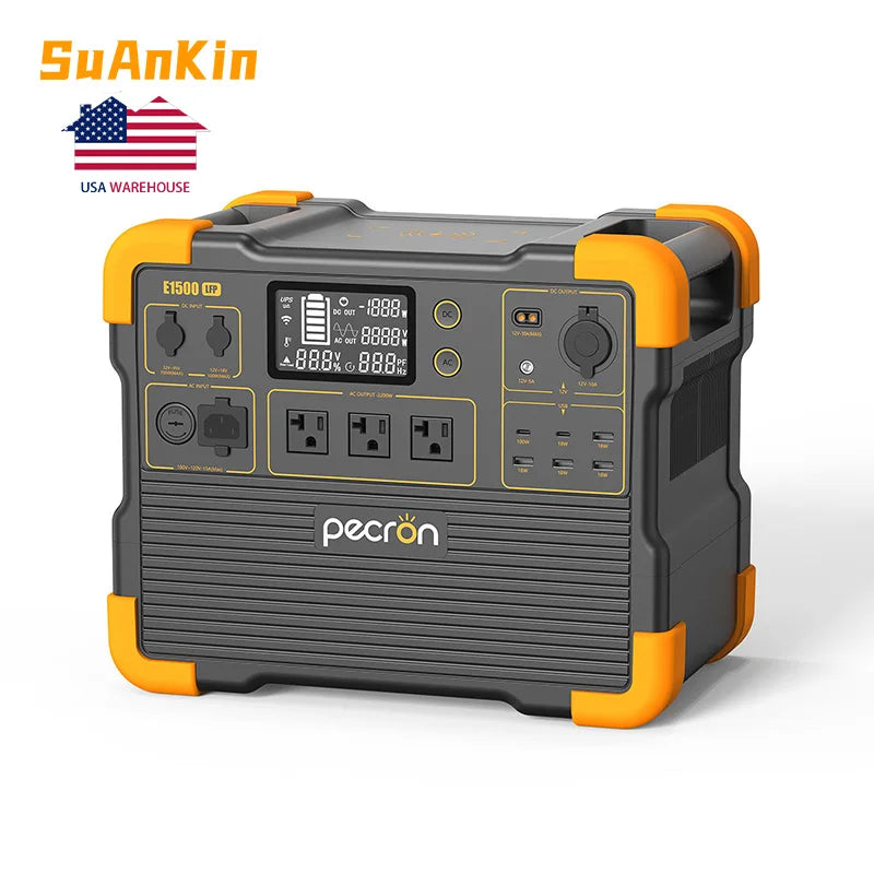 1536Wh 2200W LiFePO4 Battery Portable Power Station MPPT Control Solar Generator Power Bank Emergency for Camping