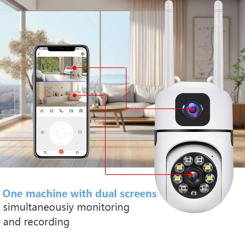 V380 Pro CCTV Motion Tracking Color Night Vision CMOS Built-in Mic Wireless Home Security 2MP Dual Lens WiFi Camera Indoor