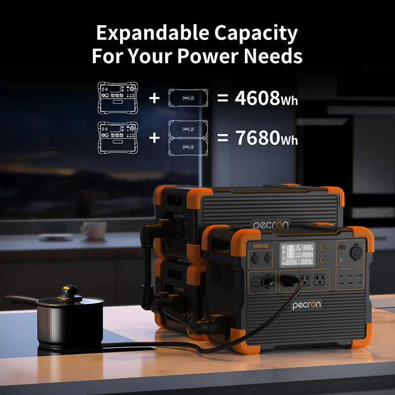 1536Wh 2200W LiFePO4 Battery Portable Power Station MPPT Control Solar Generator Power Bank Emergency for Camping