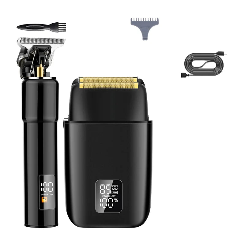 973 Professional Electric Hair for Clipper Set 3-in-1 Barber Trimmers LCD Display Metal Electric Shaver 4 Colors USB for Hotels