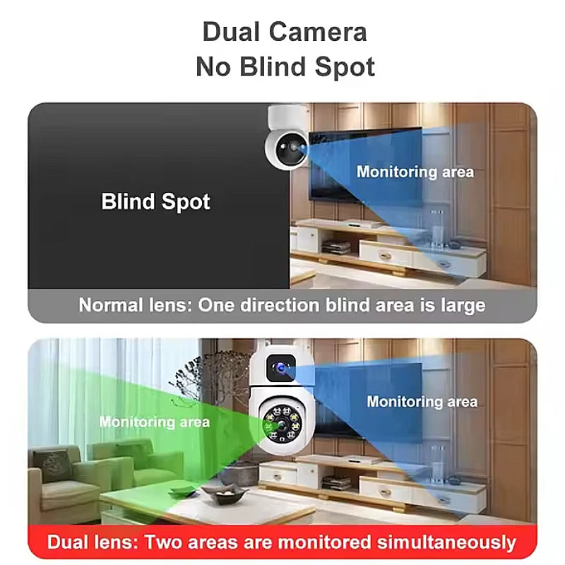 V380 Pro CCTV Motion Tracking Color Night Vision CMOS Built-in Mic Wireless Home Security 2MP Dual Lens WiFi Camera Indoor