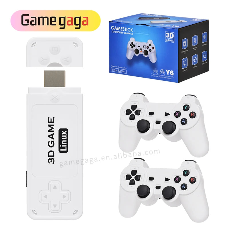 Hot Y5 Game Stick 4K 64GB 45000 Games 3D Large-Scale Retro Gaming TV Game Console Wireless 2.4GHz 40+ Emulators Wireless