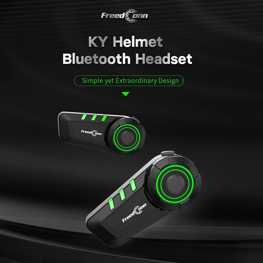 FreedConn KY Motorcycle Riding ABS Plastic Voice Control Wireless Bluetooth Helmet Headset Glove-Friendly Oversized Knob