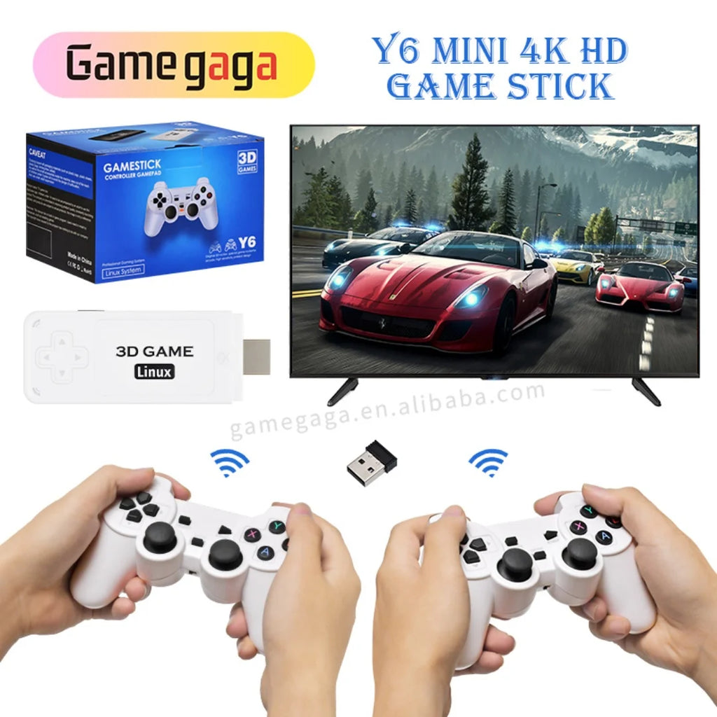 Hot Y5 Game Stick 4K 64GB 45000 Games 3D Large-Scale Retro Gaming TV Game Console Wireless 2.4GHz 40+ Emulators Wireless