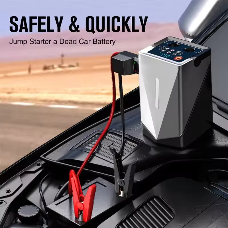 2024 Six in 1 Car Motor Bike Ball Tire Inflator Portable Air Compressor Car Jumper With Automatic Tire Inflators