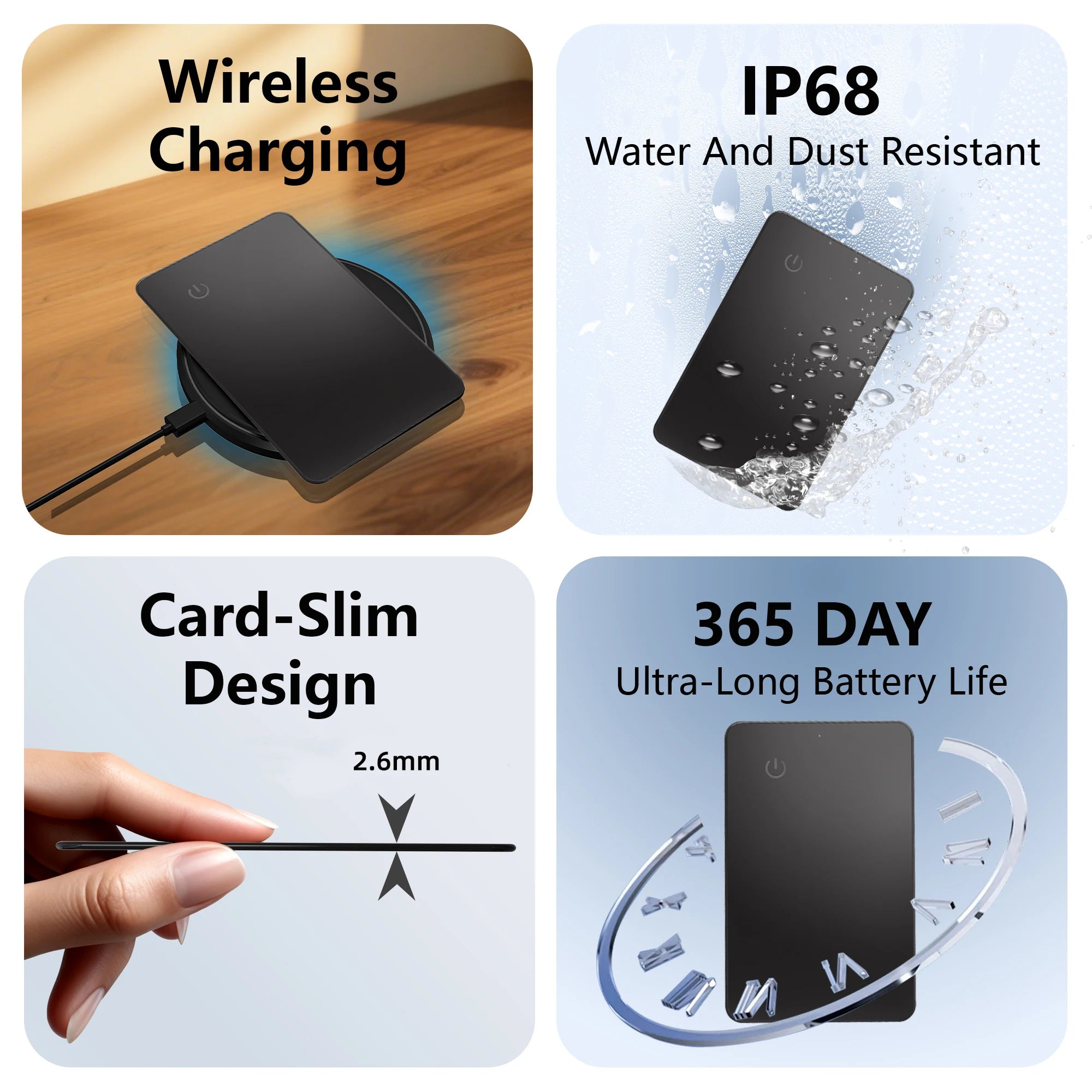 Slim Smart Charge IOS Android Google Wallet Finder Air Tag Find My Device Anti Lost GPS Global Tracker Card Locator for iPhone