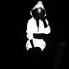 Women Clothes Set Crop Girls Streetwear Hip Hop Reflective Top Hooded Jacket Skirt Fashionable Casual Hooded Zippers Coats